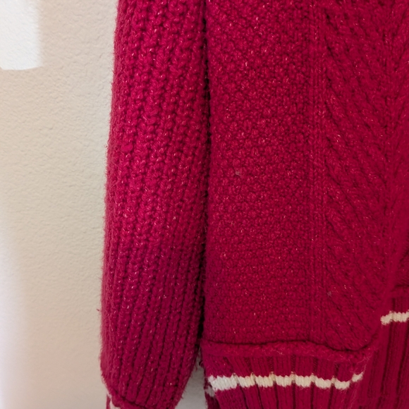 Anthropologie V-Neck Sweater in Vibrant Pink - Picture 4 of 5
